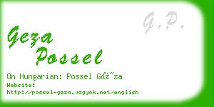 geza possel business card